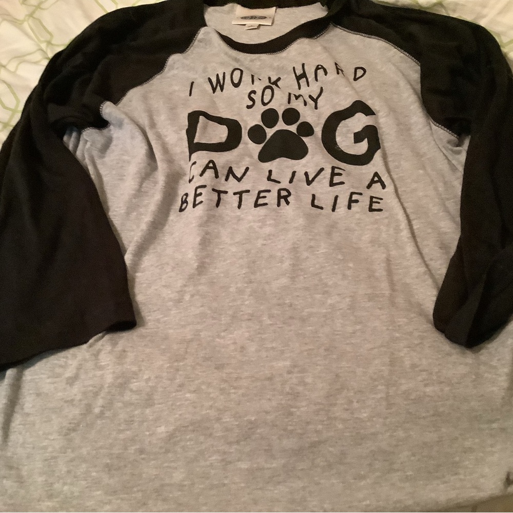 Dog Lover Raglan Tee - Black & Gray